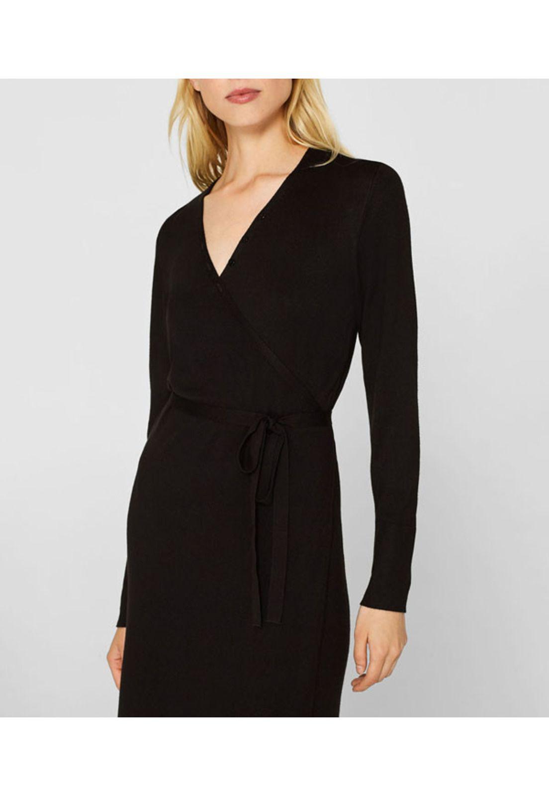 Vestido de punto cruzado con LENZING™ ECOVERO™-1