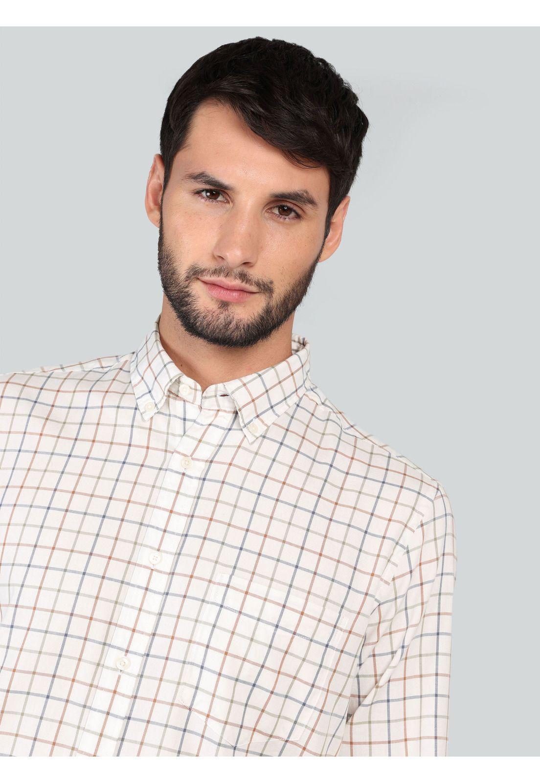 Camisa A Cuadros Regular Fit Café Arrow CM33005CA-2