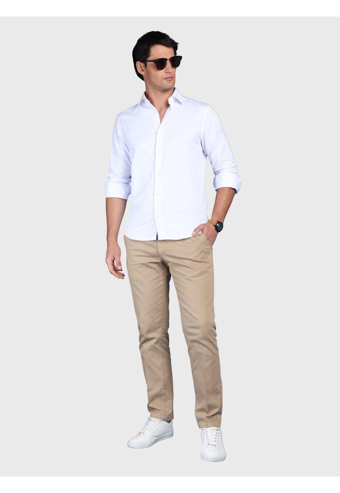 Camisa Texturada Slim Fit Blanco Arrow CMI3330BL-3