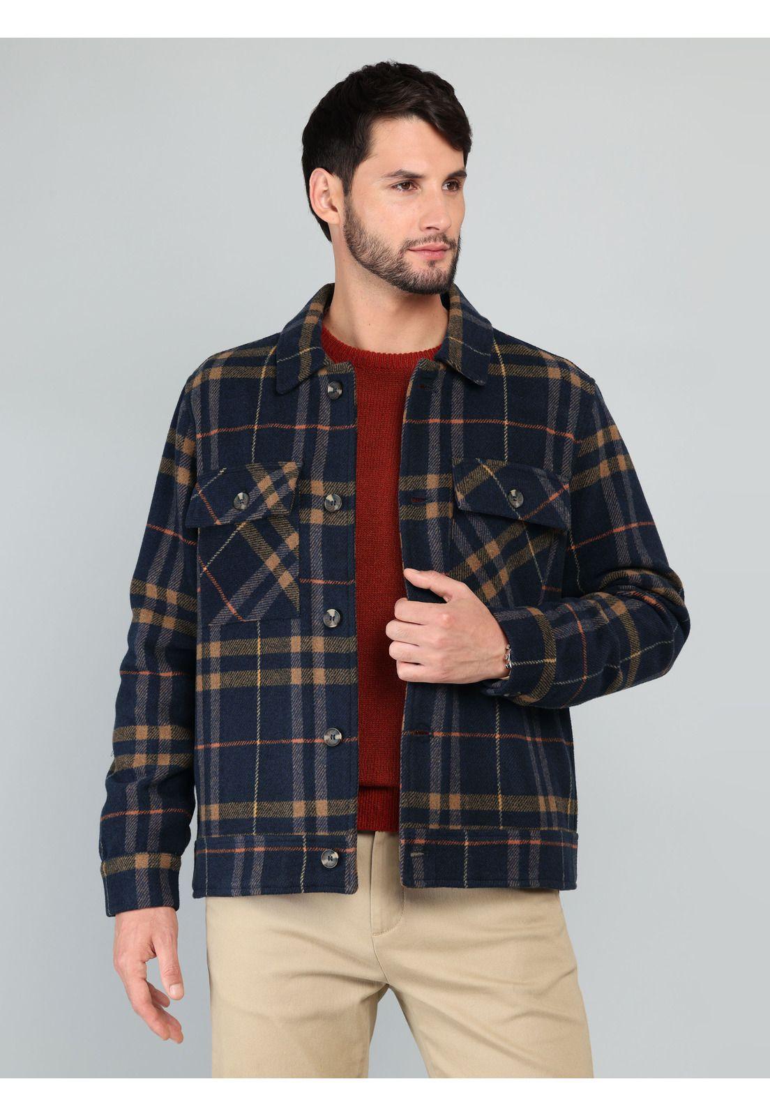 Chaqueta Escocesa Regular Fit Azul marino Arrow CA33041NB-0