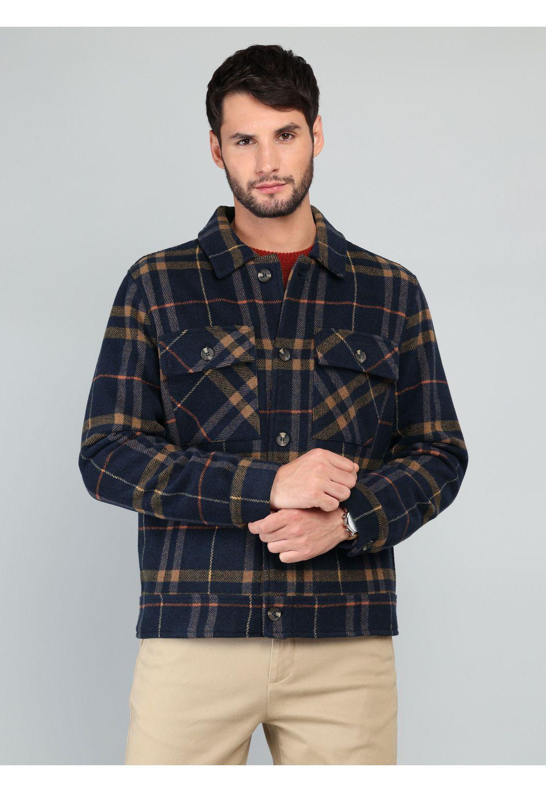 Chaqueta Escocesa Regular Fit Azul marino Arrow CA33041NB-6