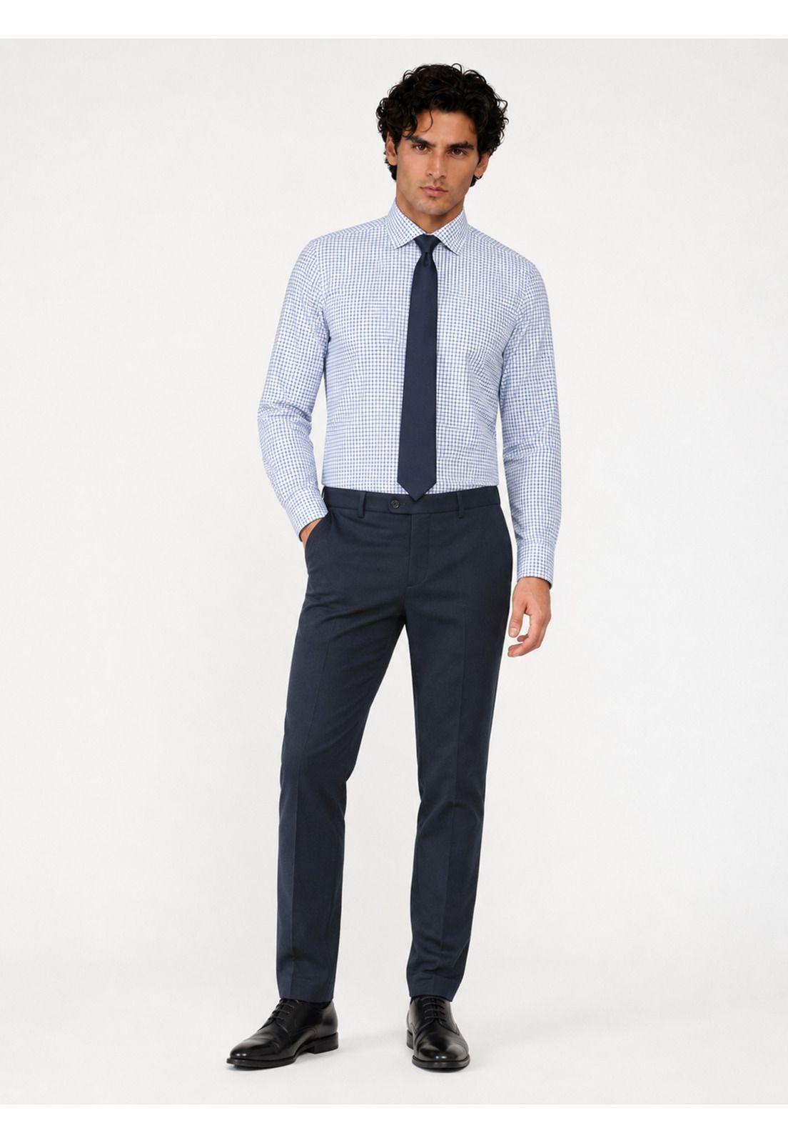 Camisa Formal Cuadros Tailored Fit Azul Arrow ARM0623AZ-3