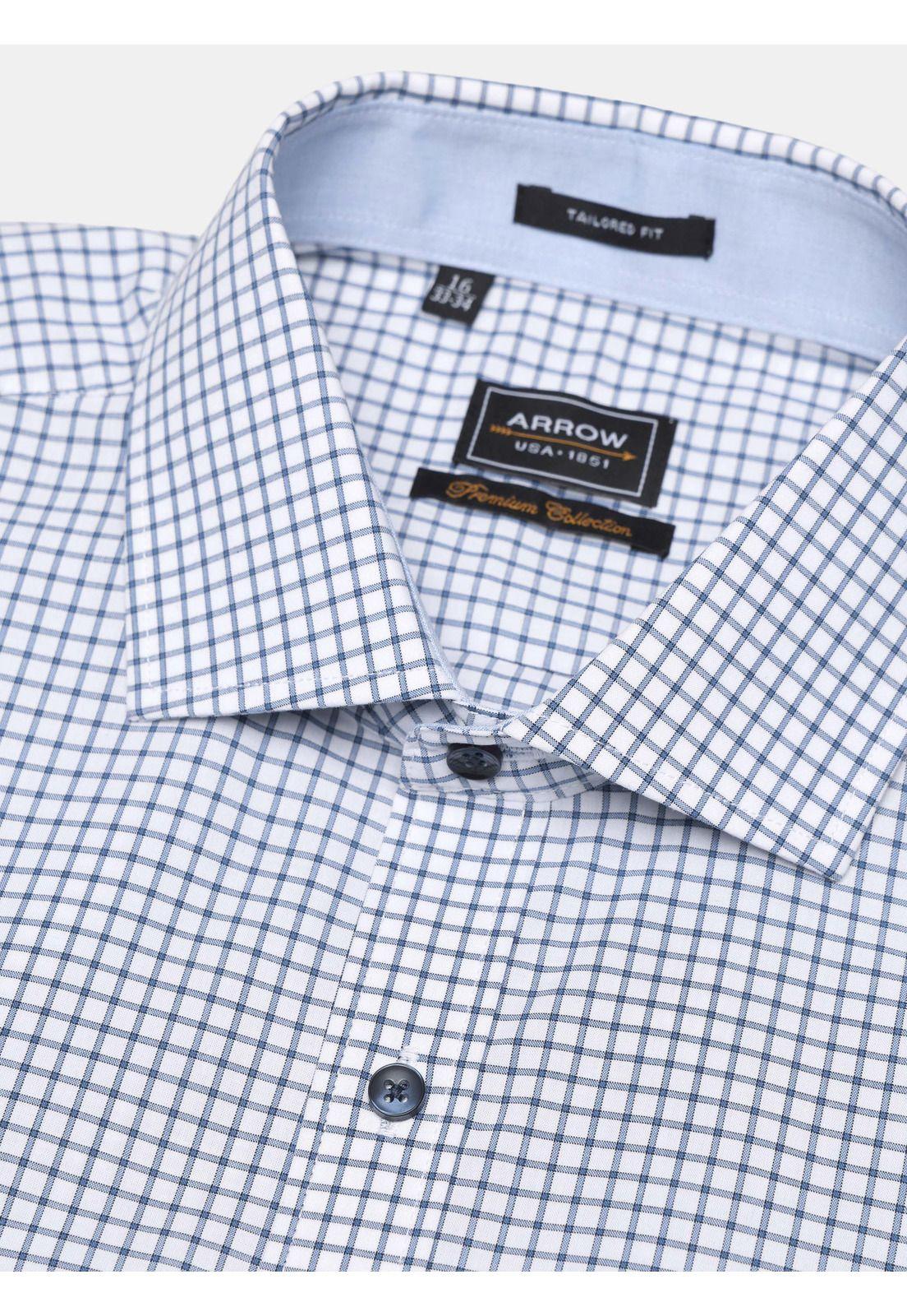 Camisa Formal Cuadros Tailored Fit Azul Arrow ARM0623AZ-4