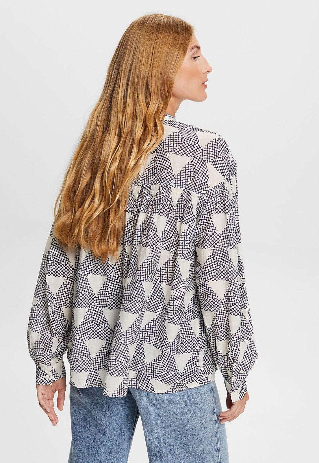 Blusa camisera con bolsillo estampada Mujer Esprit-1