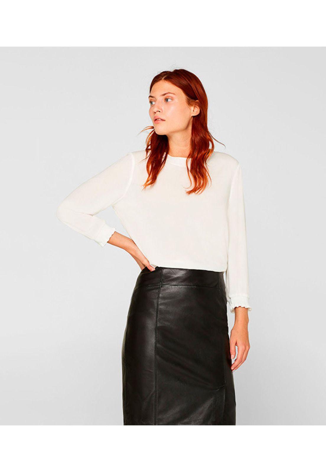 Blusa con remates de canalé-0