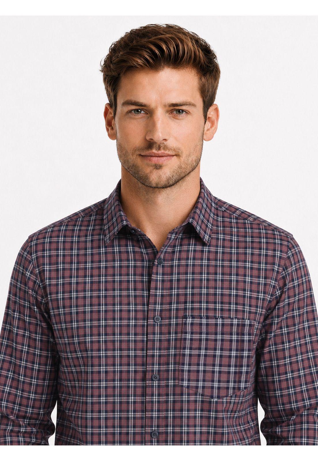 Camisa A Cuadros Regular Fit Rojo Arrow CM34021RO-2