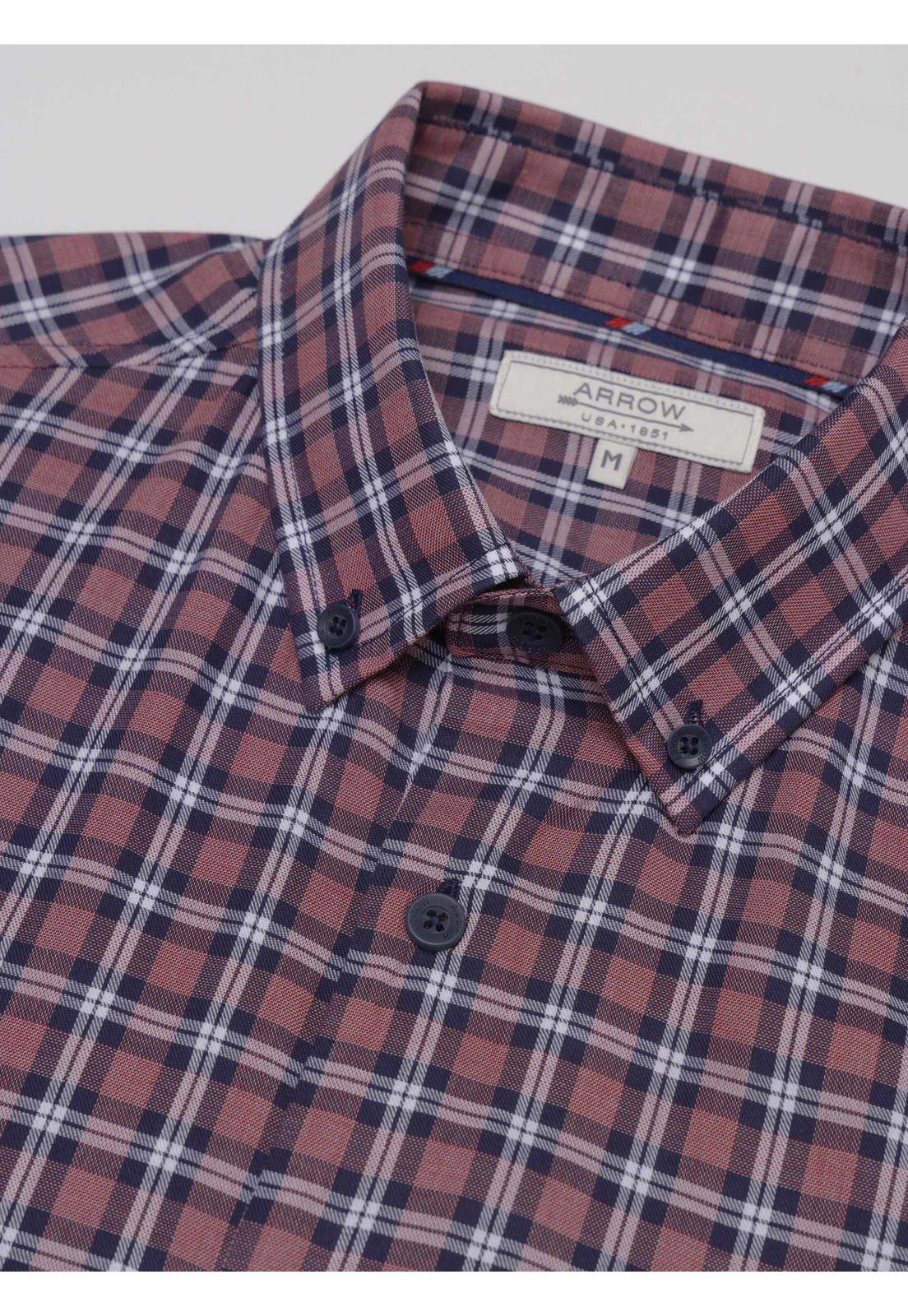 Camisa A Cuadros Regular Fit Rojo Arrow CM34021RO-4