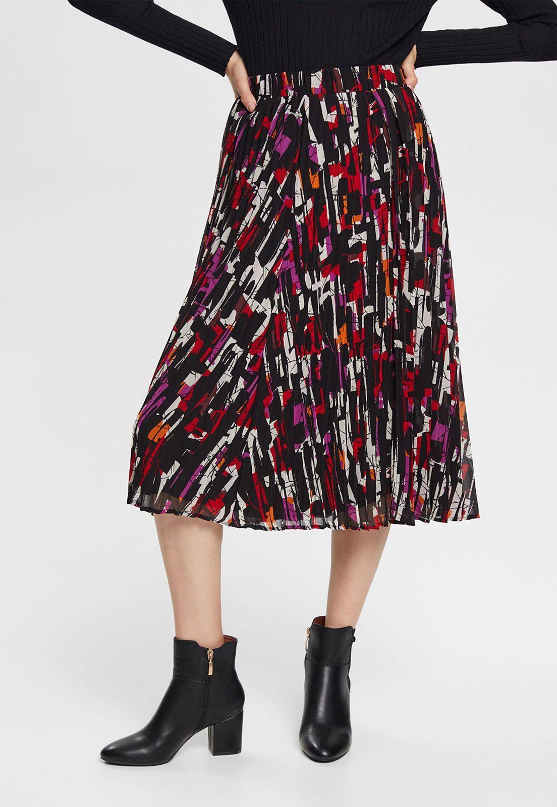 Falda Midi Estampada Mujer Esprit-0