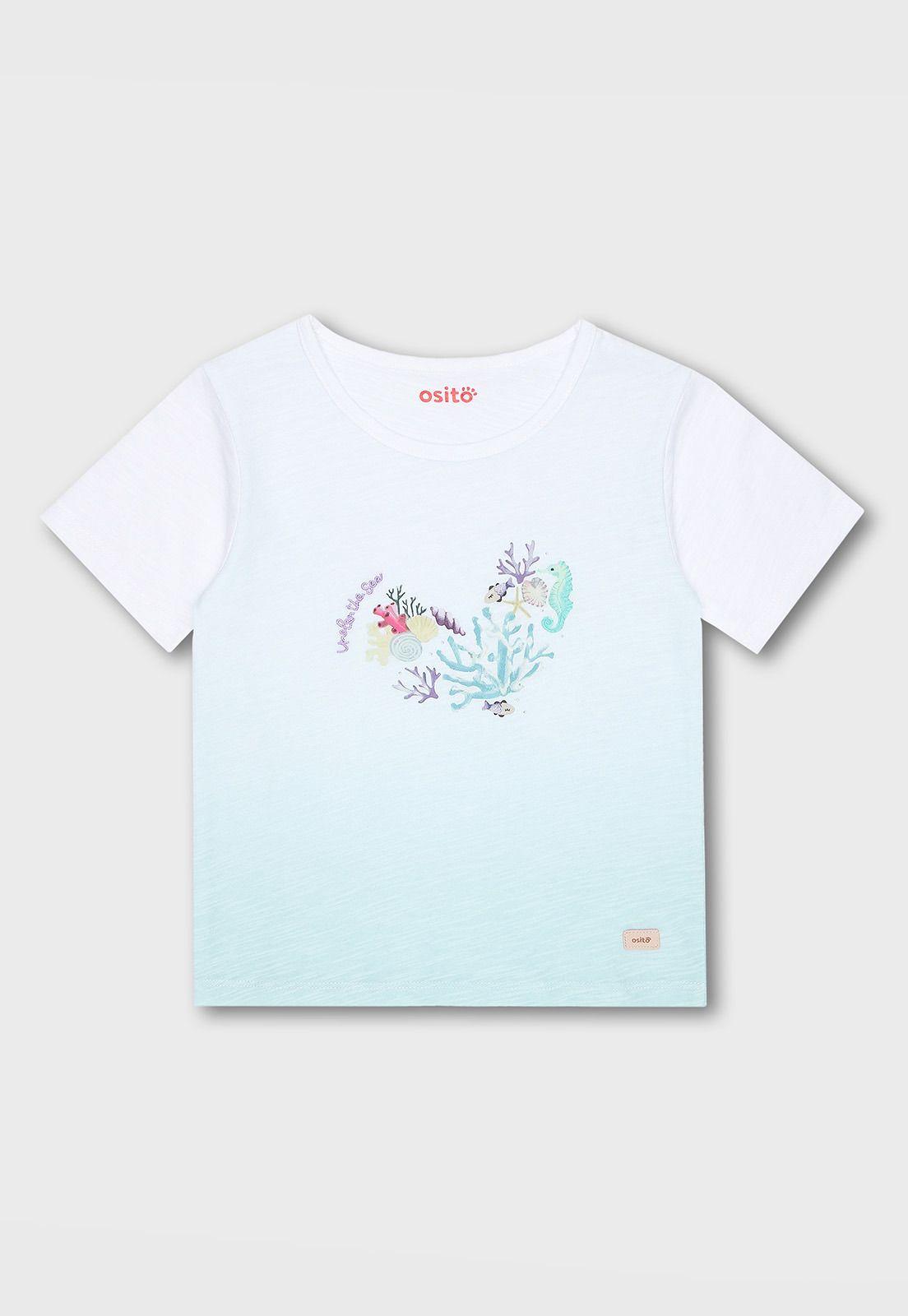 Polera Manga Corta Niña Osito POAV526BL-0