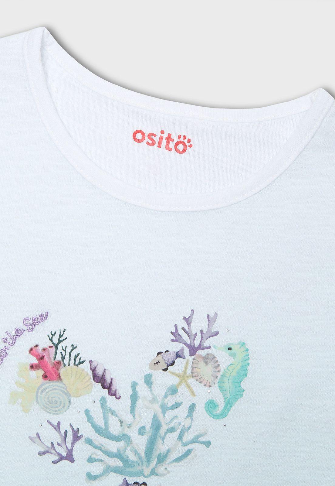 Polera Manga Corta Niña Osito POAV526BL-2