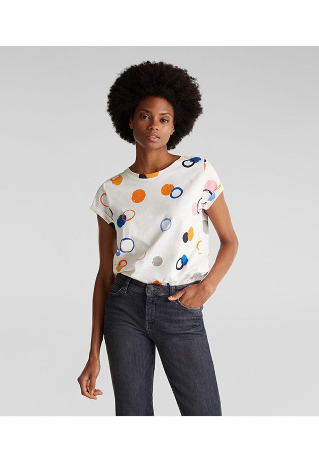 Polera estampado círculos allover-0
