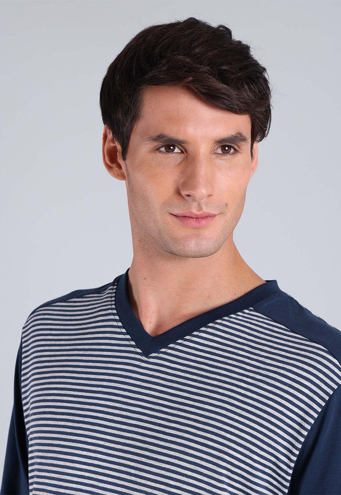 Pijama Largo Cuello V Arrow P1I2405AZ-3