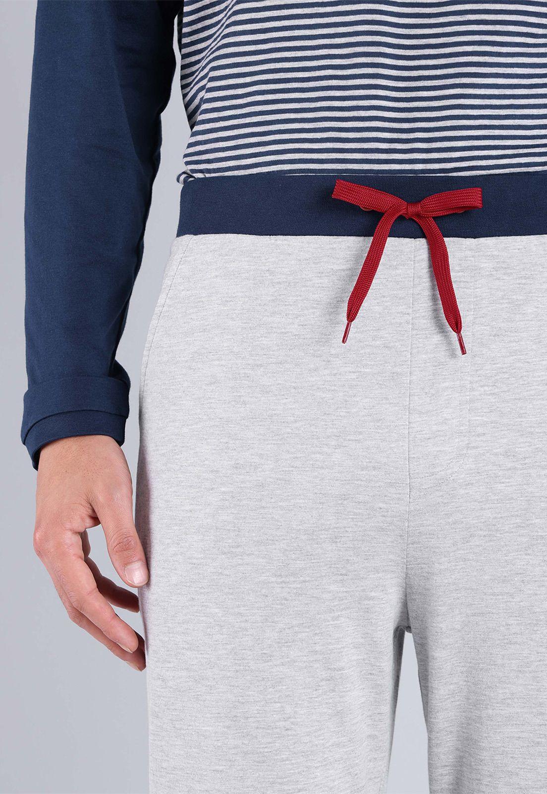 Pijama Largo Cuello V Arrow P1I2405AZ-5