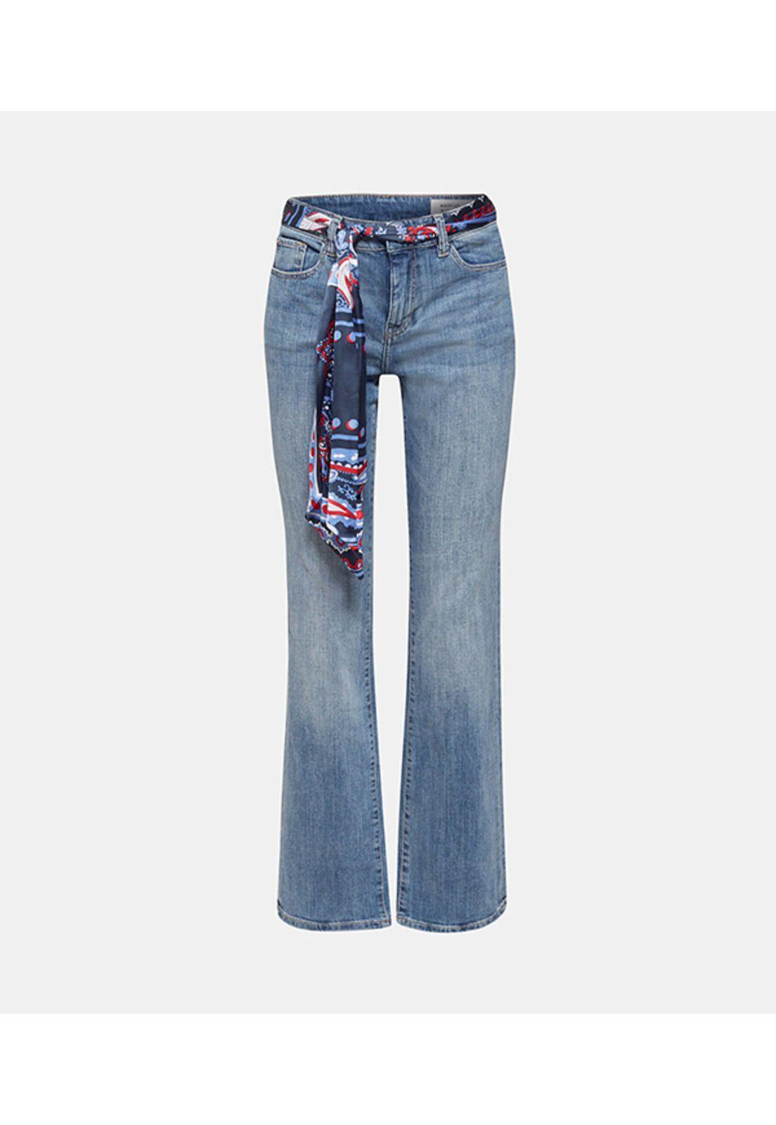 Jeans boot medium rise con pañuelo bandana-2