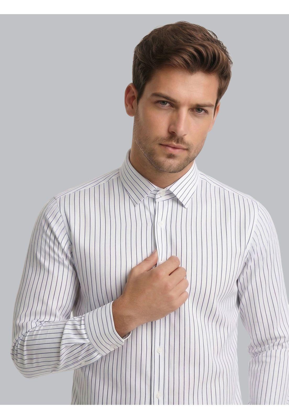 Camisa Formal Rayas Slim Fit Blanco Arrow ARM0541BL-2