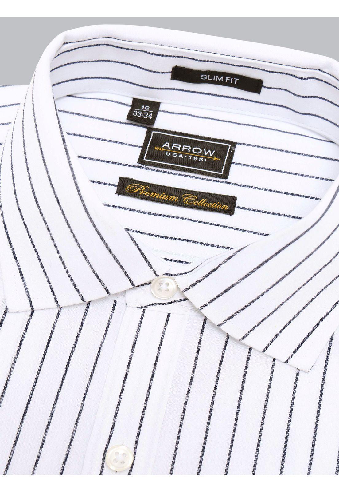 Camisa Formal Rayas Slim Fit Blanco Arrow ARM0541BL-4