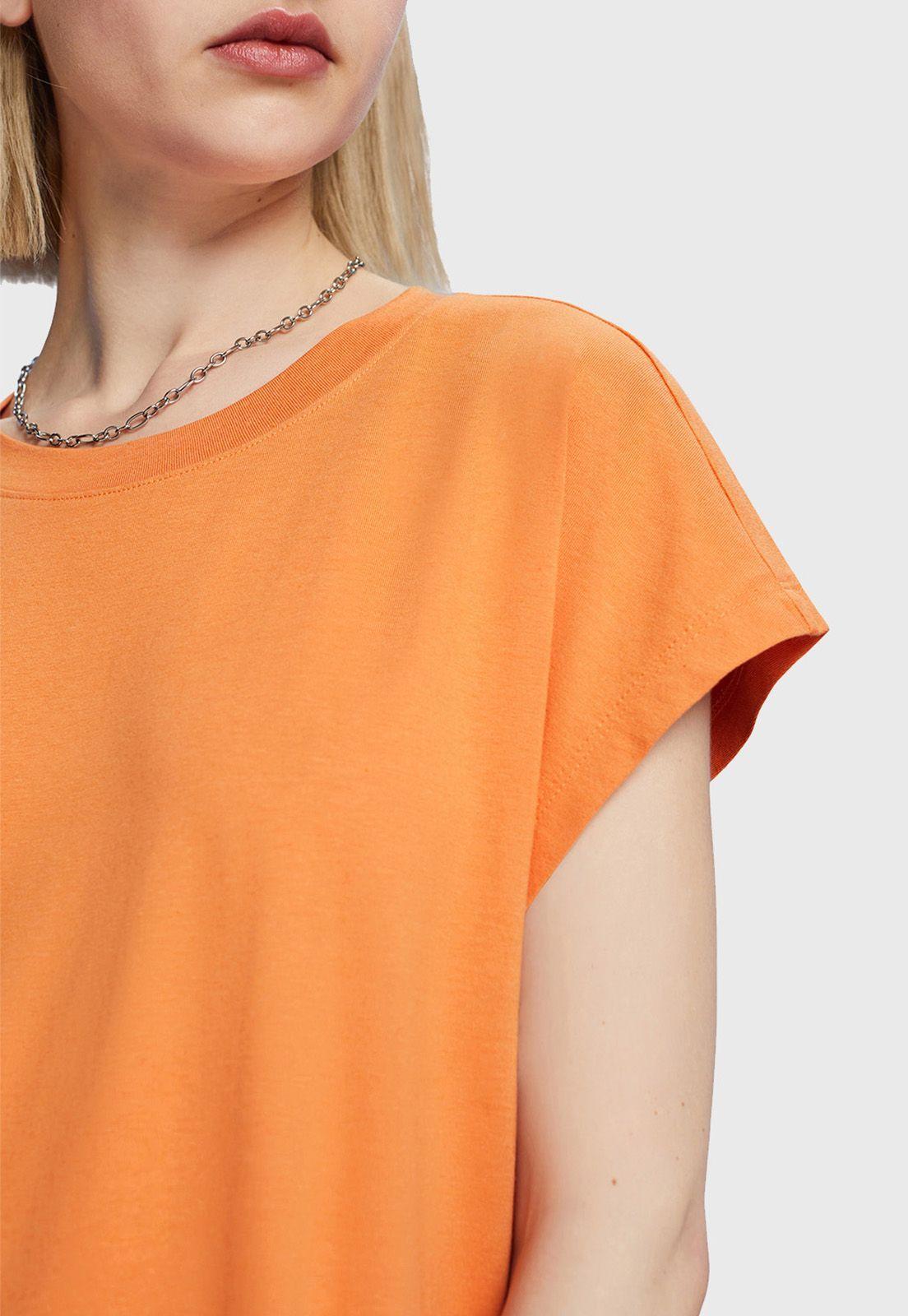 Vestido Midi De Corte Holgado Mujer Esprit Naranja-2