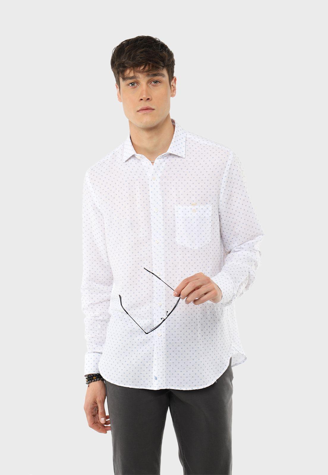 Camisa Manga Larga Print Rombos Guy Laroche-0