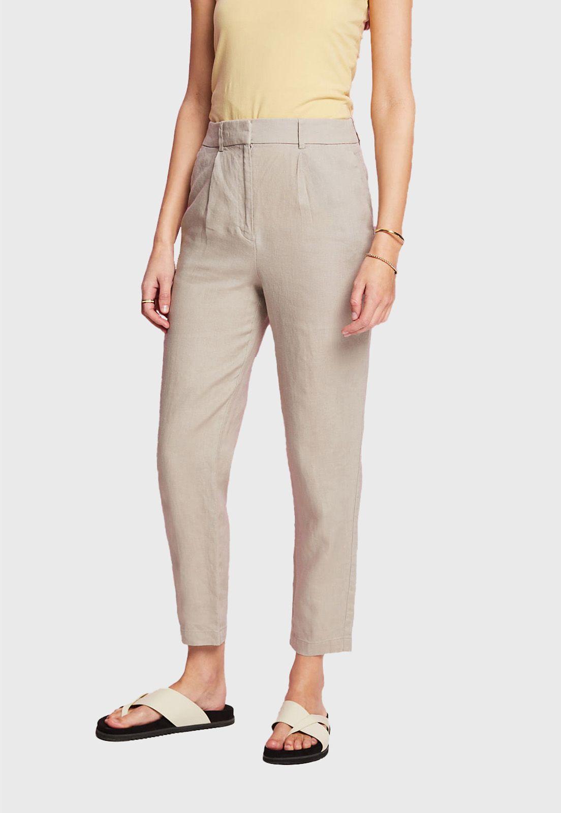 Pantalón Skinny De Lino Mujer Esprit-0