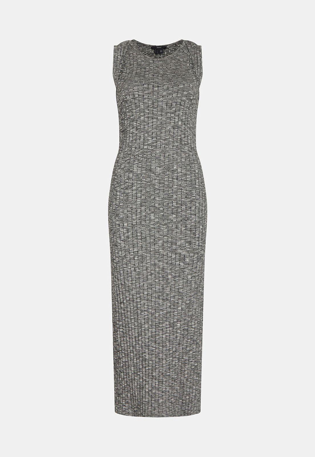 Vestido Midi Jaspeado Con Acabado Acanalado Mujer Esprit-3