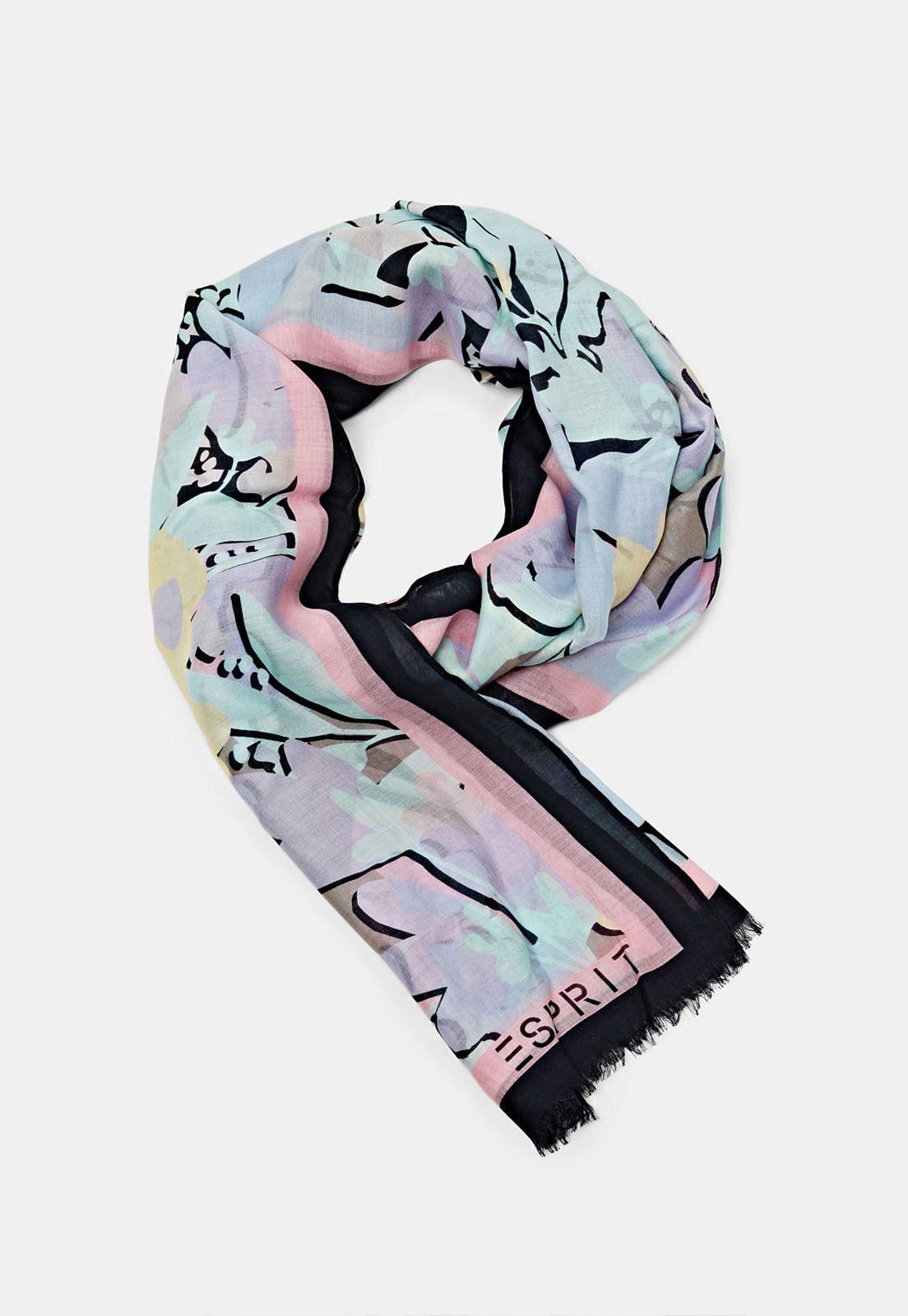 Pañuelo Estampado Con Flecos Mujer Esprit 024EA1Q303-2