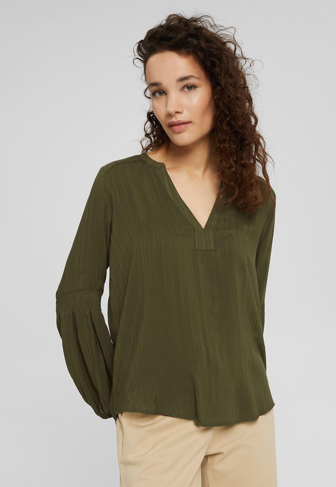 Blusa Con Textura De Rayas Esprit-0