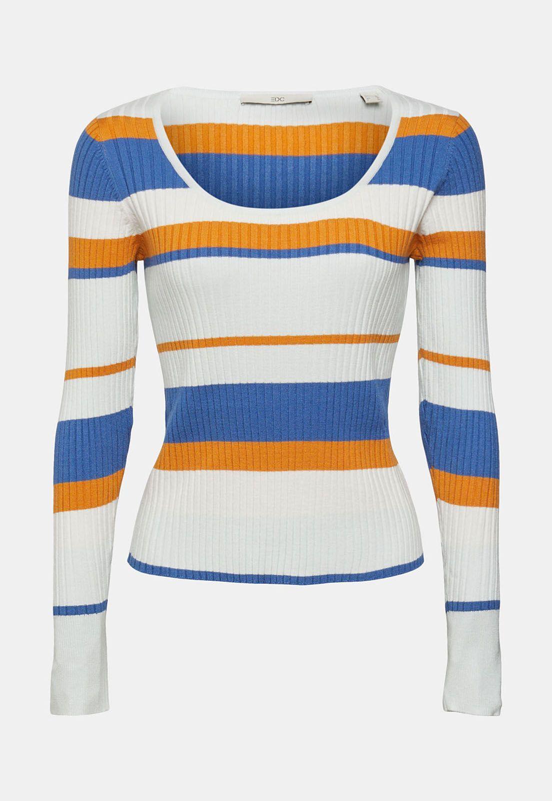 Sweater A Rayas Escote Redondo Mujer Esprit Multicolor-3