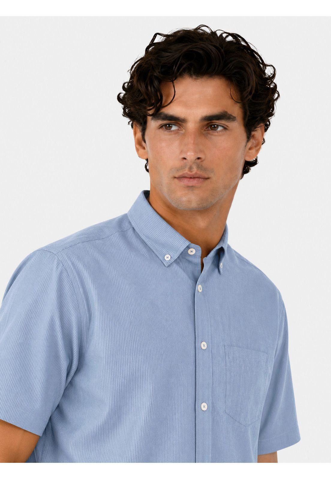 Camisa A Rayas Regular Fit Denim Arrow CM34019DE-2