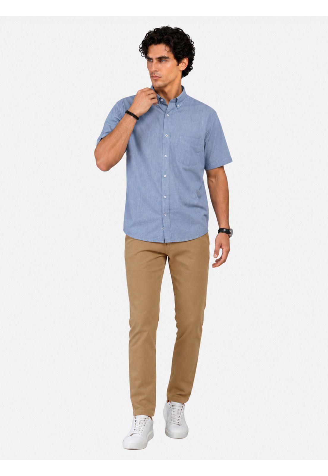 Camisa A Rayas Regular Fit Denim Arrow CM34019DE-3