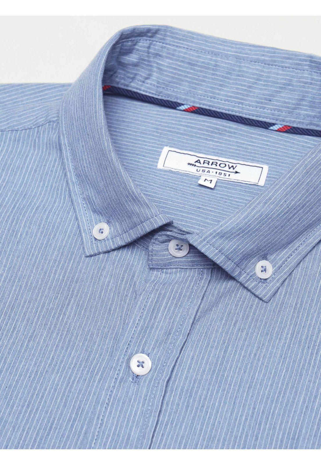 Camisa A Rayas Regular Fit Denim Arrow CM34019DE-4