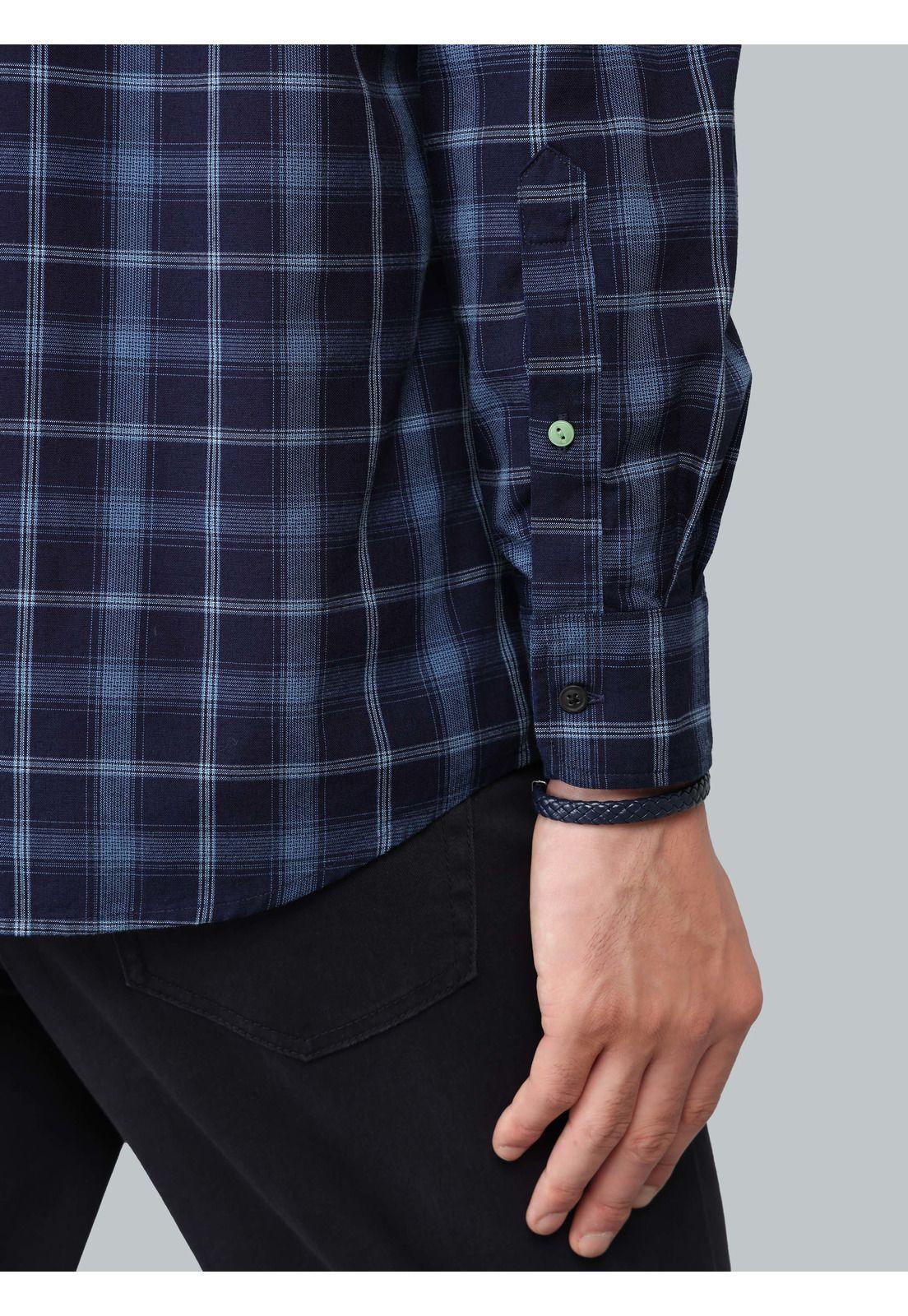 Camisa A Cuadros Regular Fit Azul Arrow CM33013AZ-5