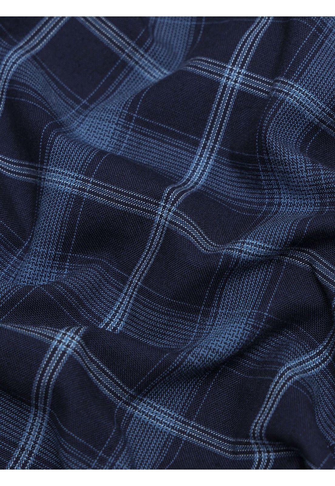 Camisa A Cuadros Regular Fit Azul Arrow CM33013AZ-6