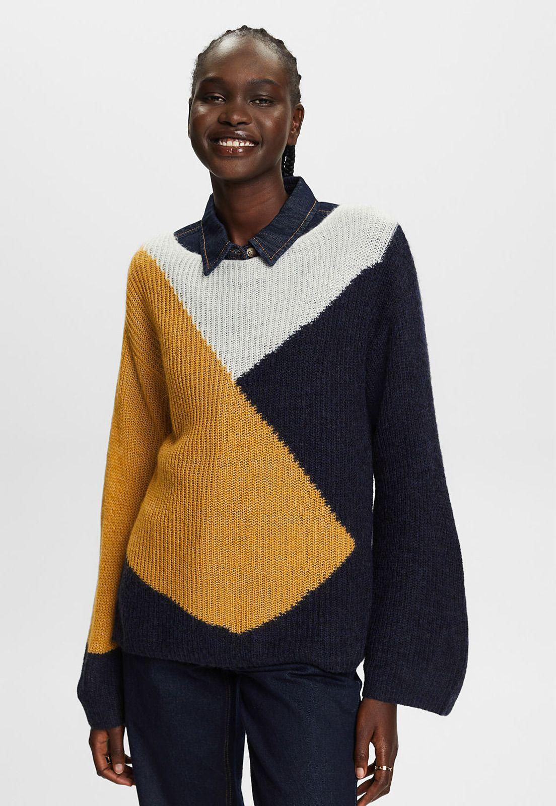 Sweater de colores y mangas acampanadas Mujer Esprit-0