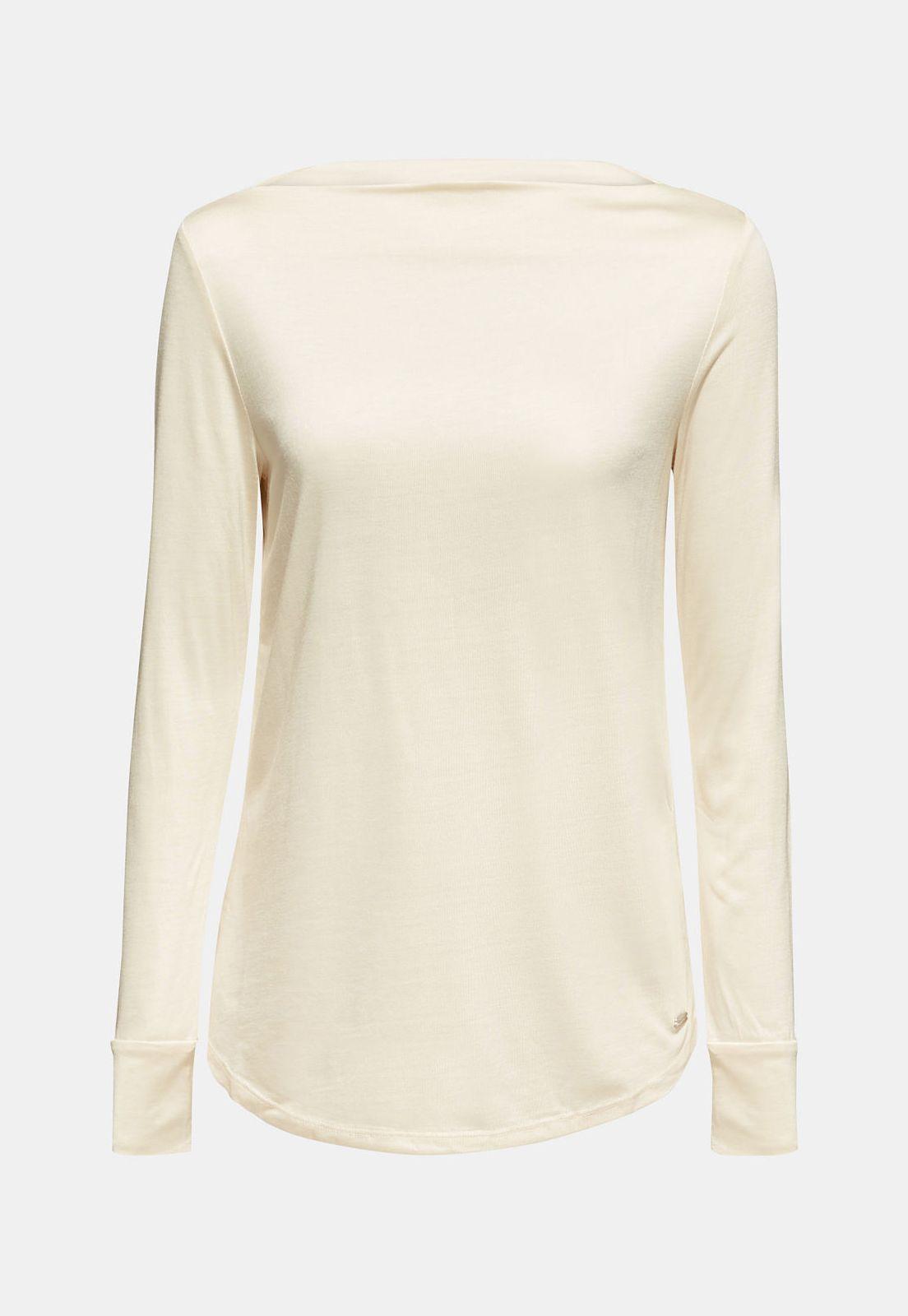 Polera de manga larga con cuello barco-0
