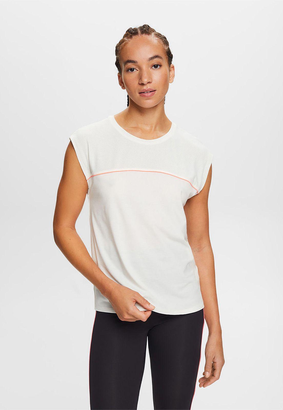 Polera Deportiva Manga Corta Y Diseño Con Raya Mujer Esprit-0