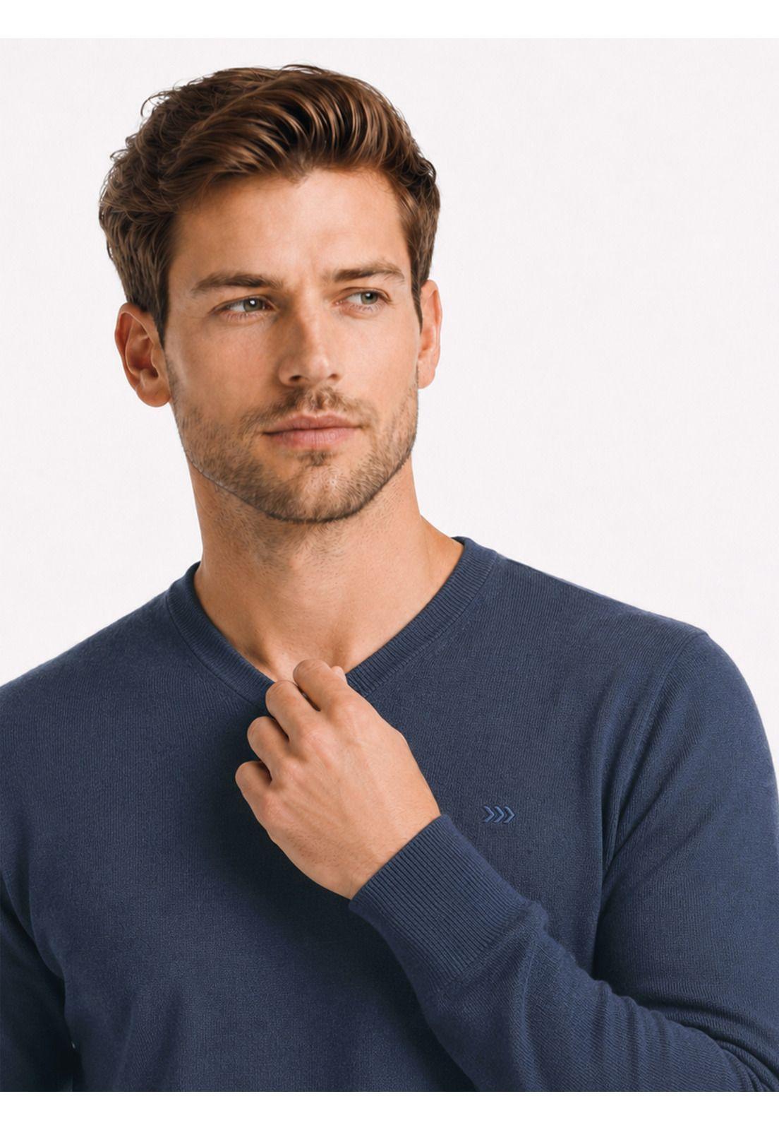 Sweater Cuello V Regular Fit Denim Arrow SW34085DE-2