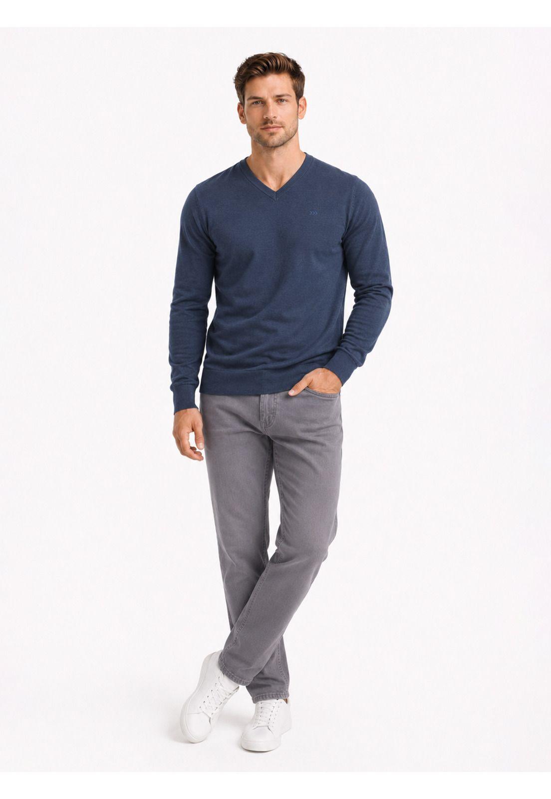 Sweater Cuello V Regular Fit Denim Arrow SW34085DE-3