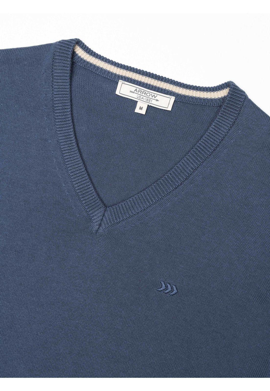Sweater Cuello V Regular Fit Denim Arrow SW34085DE-4