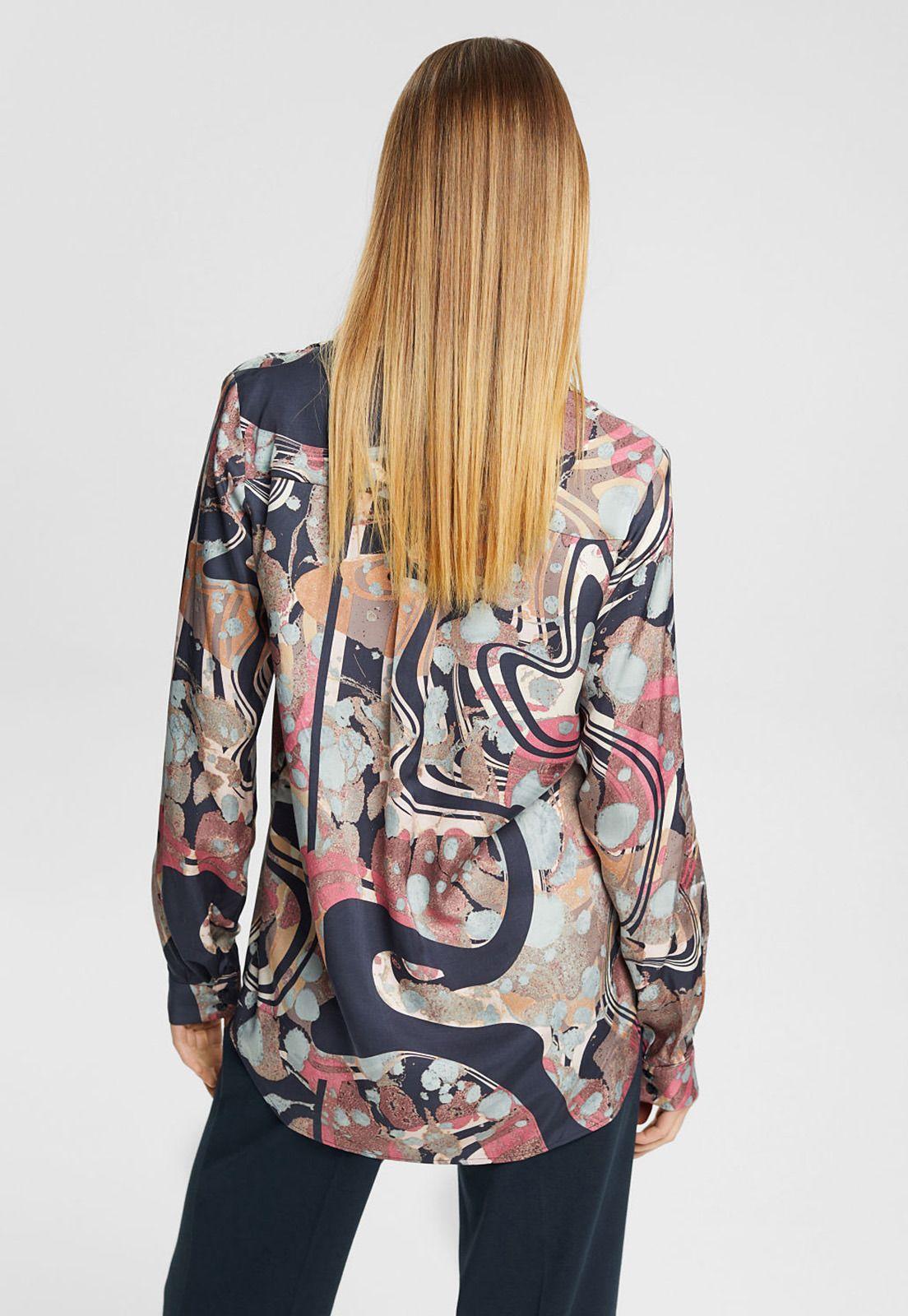 Blusa Estampada De Satén Mujer Esprit-1