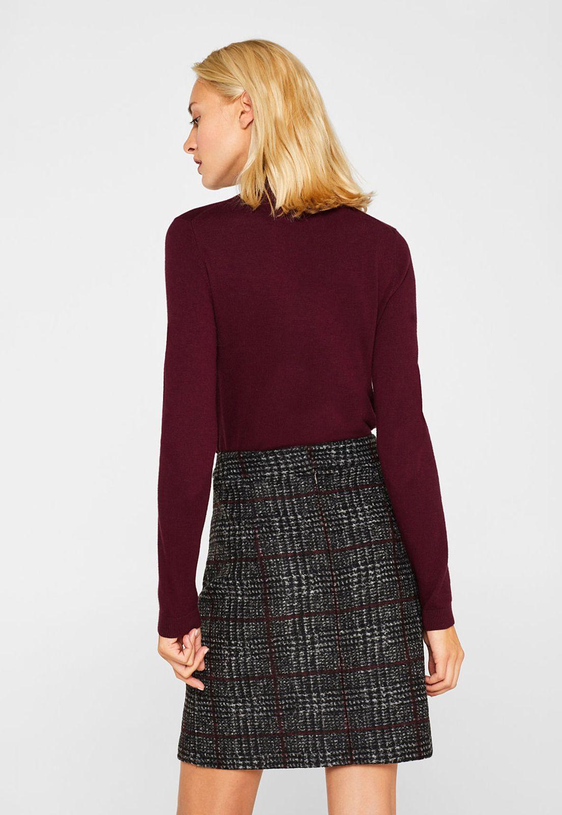Falda Midi A Cuadros Esprit-1