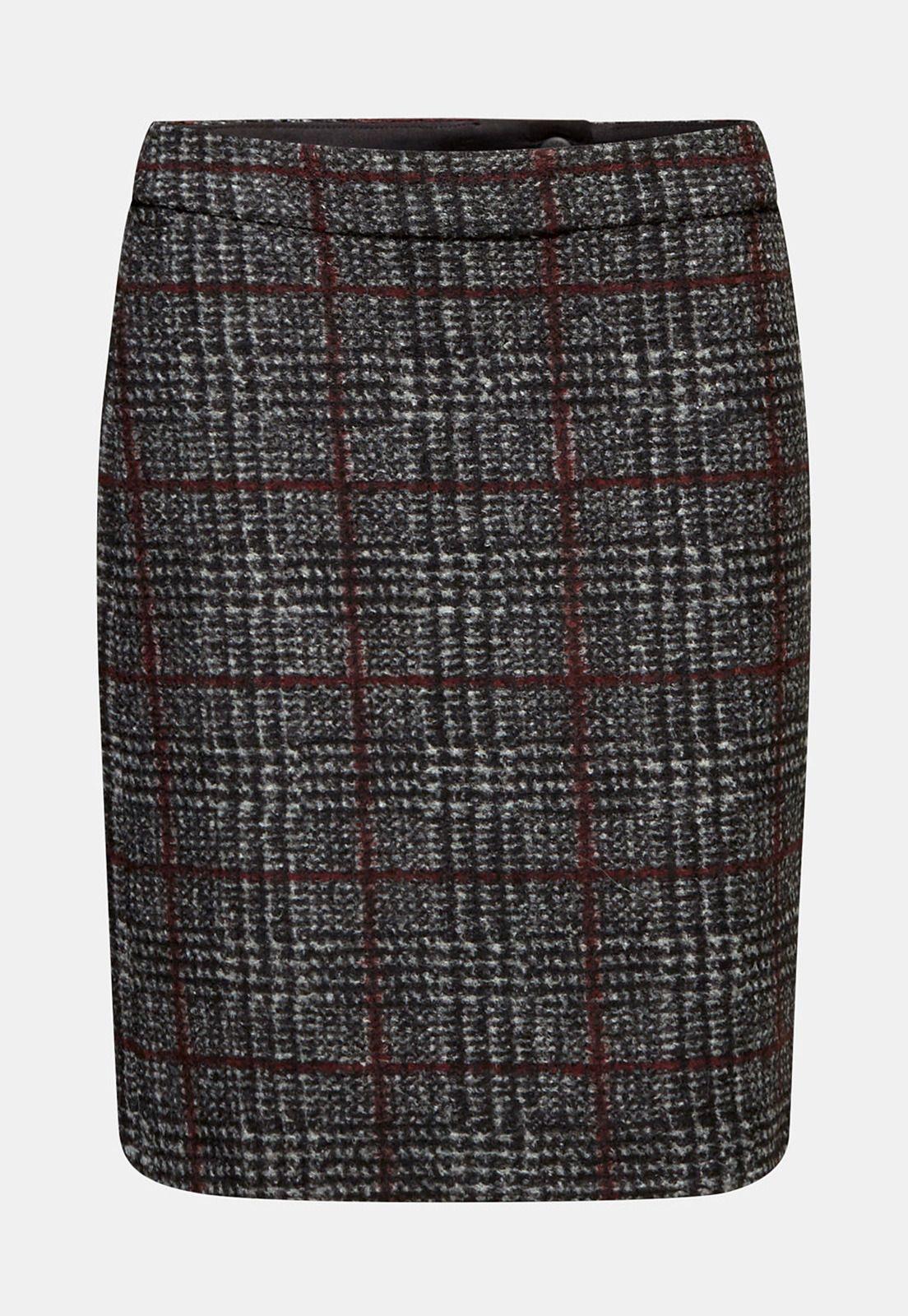 Falda Midi A Cuadros Esprit-3