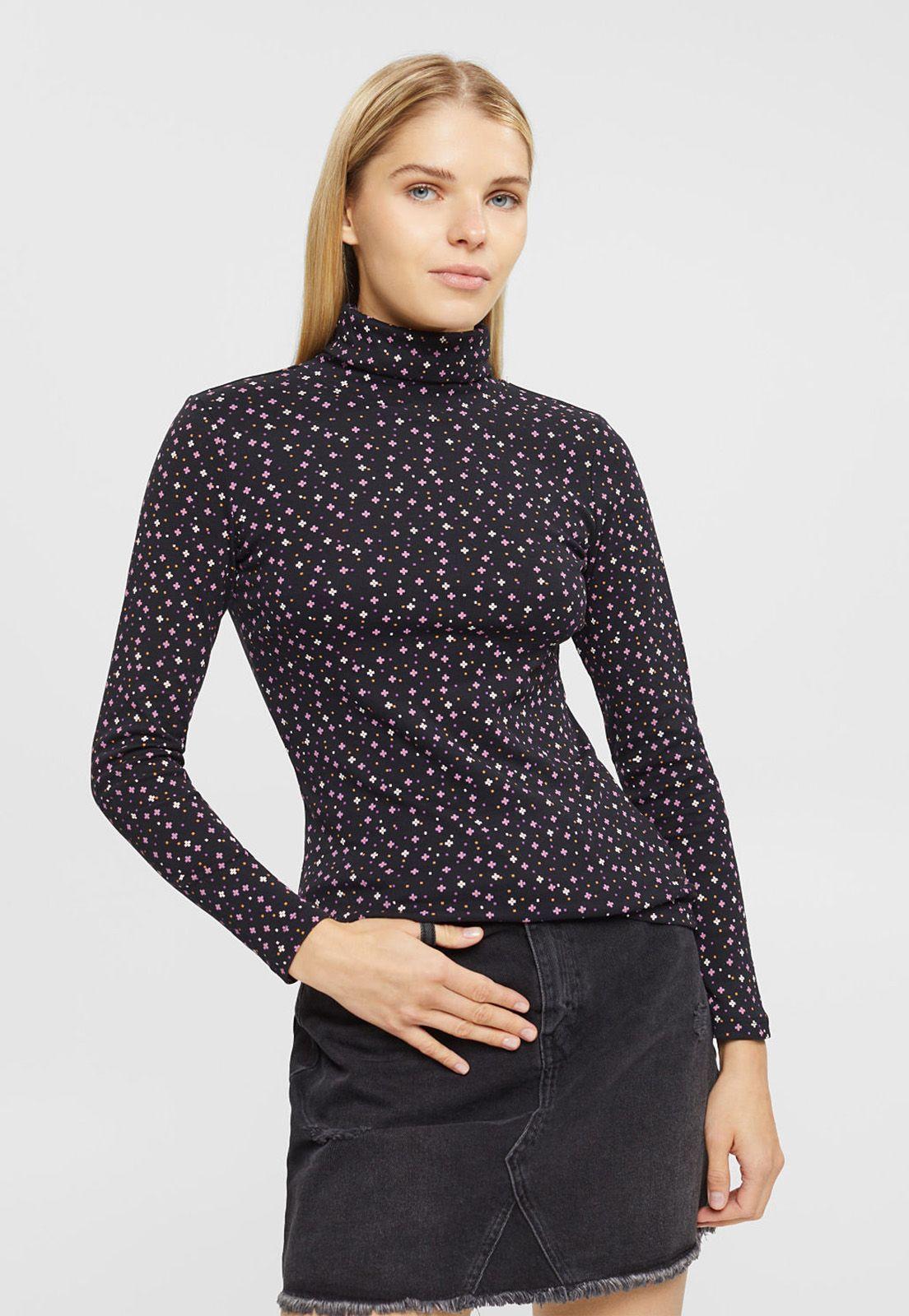 Polera De Manga Larga Estampada Mujer Esprit-0