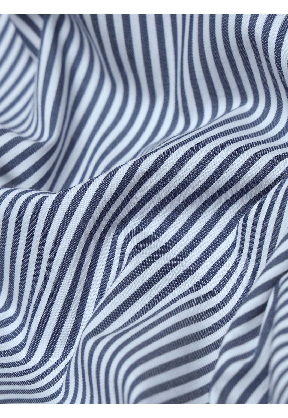Camisa A Rayas Spandex Slim Fit Azul Arrow CMI3410AZ-6