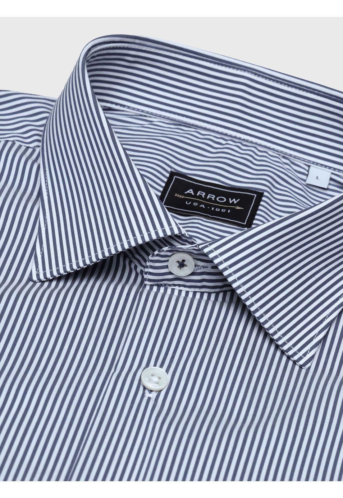 Camisa A Rayas Spandex Slim Fit Azul Arrow CMI3410AZ-4