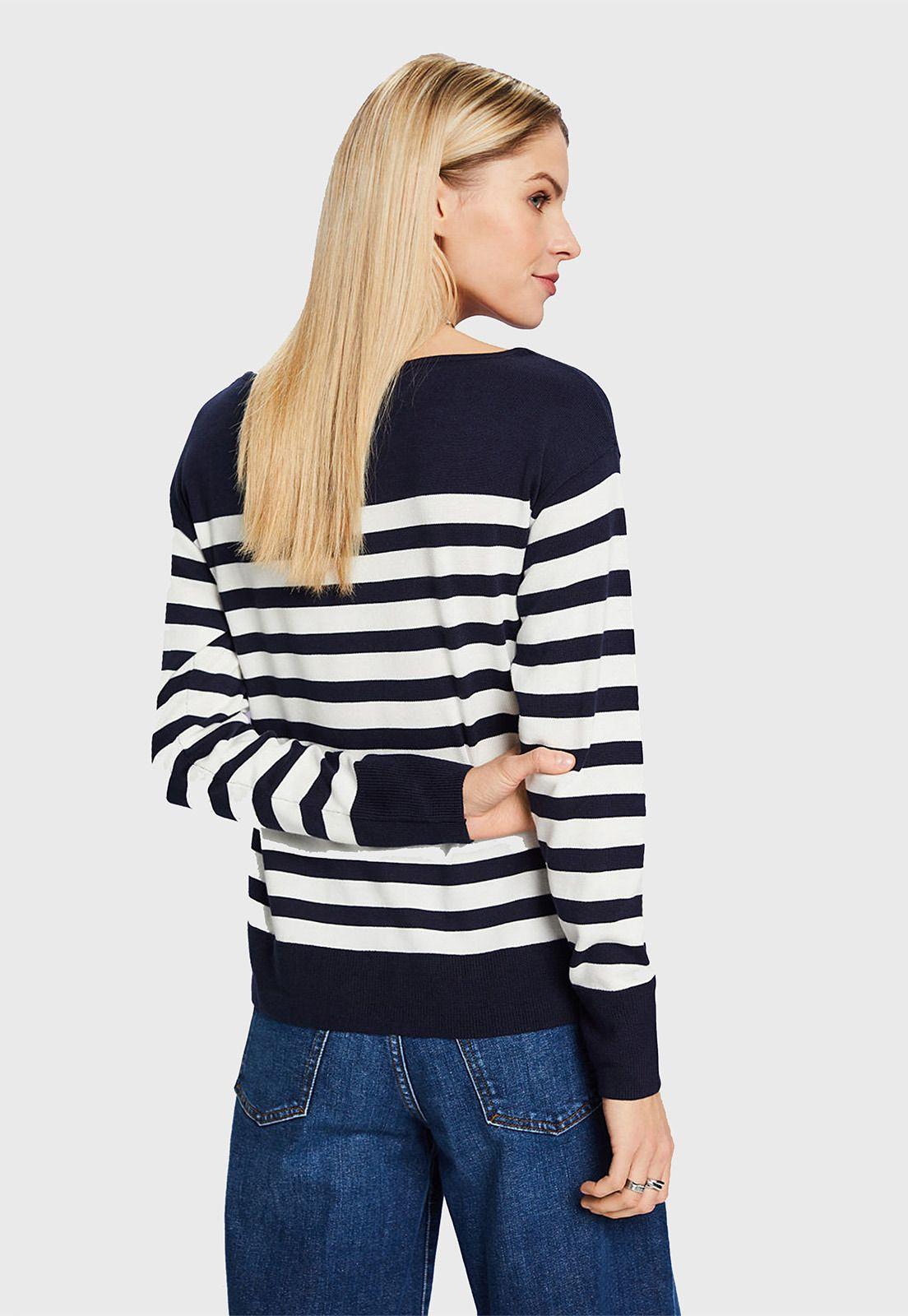 Sweater De Algodón A Rayas Mujer Esprit 994EE1I313-1