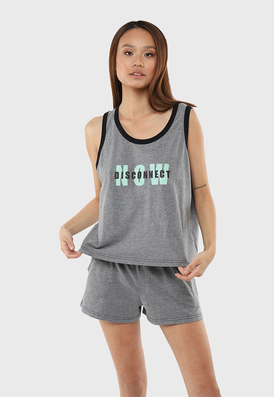 Pijama Mujer 2 Piezas Corto Soviet SVPM223GR-1