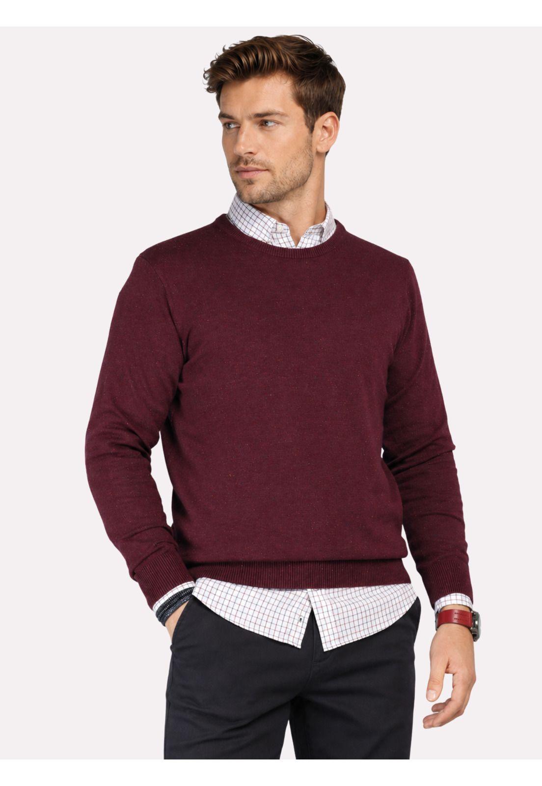 Sweater Cuello Redondo Regular Fit Burdeo Arrow SW33090BU-0