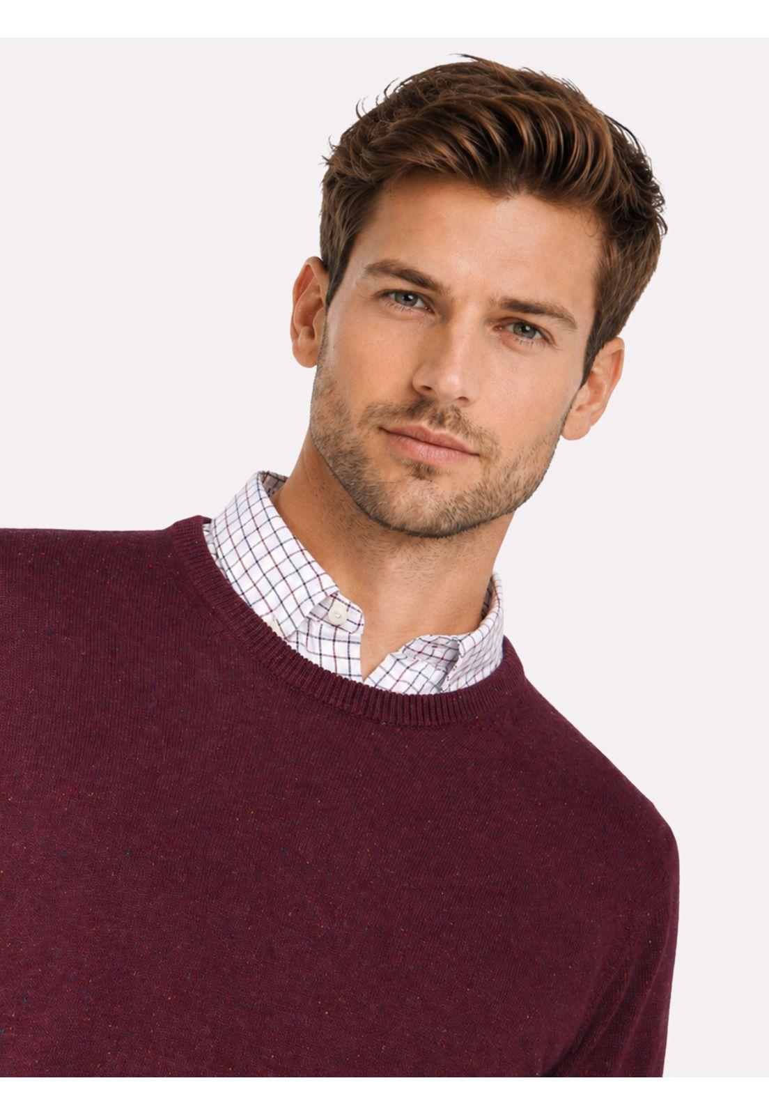 Sweater Cuello Redondo Regular Fit Burdeo Arrow SW33090BU-2
