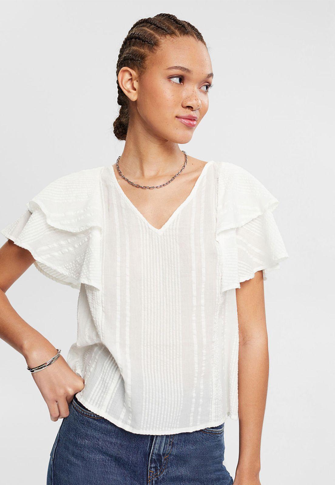 Blusa Estampada Con Mangas Avolantadas Esprit-0