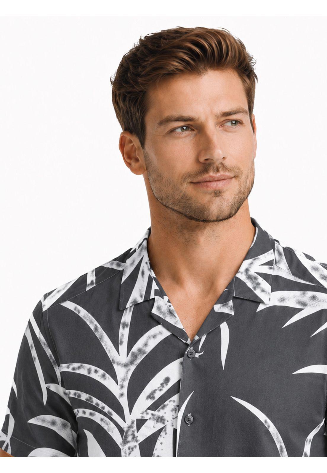 Camisa Algodón Print Regular Fit Oliva Arrow CM34024OL-2